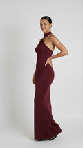 The Solène Burgundy Gown